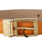 Dolce & Gabbana Elegant Dauphine Leather Waist Belt in Orange