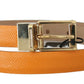 Dolce & Gabbana Elegant Dauphine Leather Waist Belt in Orange