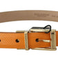 Dolce & Gabbana Elegant Dauphine Leather Waist Belt in Orange