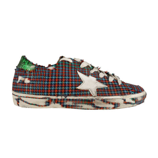 Golden Goose Chic Houndstooth Glitter Sneakers