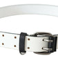 Costume National Chic White Leather Fashion Belt