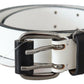 Costume National Chic White Leather Fashion Belt