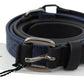 Costume National Elegant Black Leather Adjustable Belt