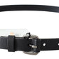 Costume National Elegant Black Leather Adjustable Belt