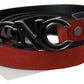 Costume National Elegant Blood Red Leather Belt