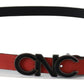 Costume National Elegant Blood Red Leather Belt