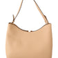 Versace Elegant Nude Grainy Leather Hobo Bag