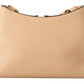 Versace Elegant Nude Grainy Leather Shoulder Bag