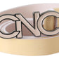 Costume National Chic Beige Logo Leather Belt