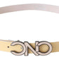 Costume National Chic Beige Logo Leather Belt