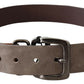 Costume National Elegant Dark Brown Leather Belt