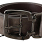 Costume National Elegant Dark Brown Leather Belt