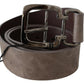 Costume National Elegant Dark Brown Leather Belt