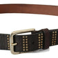 GF Ferre Elegant Black Leather Fashion Belt