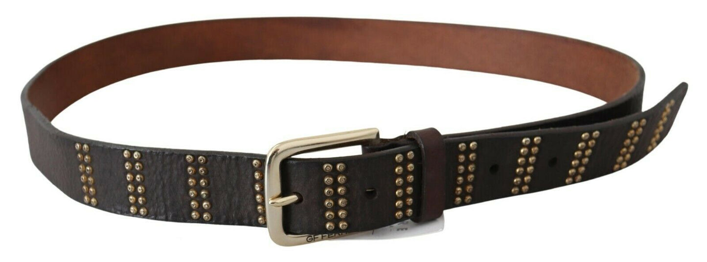 GF Ferre Elegant Black Leather Fashion Belt