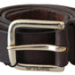 GF Ferre Elegant Black Leather Fashion Belt