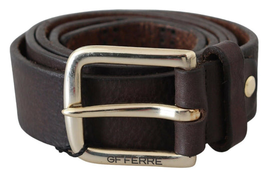 GF Ferre Elegant Black Leather Fashion Belt