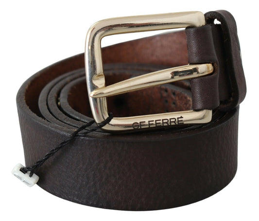 GF Ferre Elegant Black Leather Fashion Belt