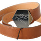 GF Ferre Elegant Brown Leather Adjustable Belt