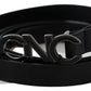 Costume National Elegant Black Braided Leather Belt