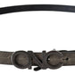 Costume National Elegant Dark Brown Leather Belt