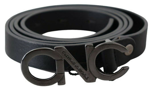 Costume National Elegant Black Leather Fashion Belt