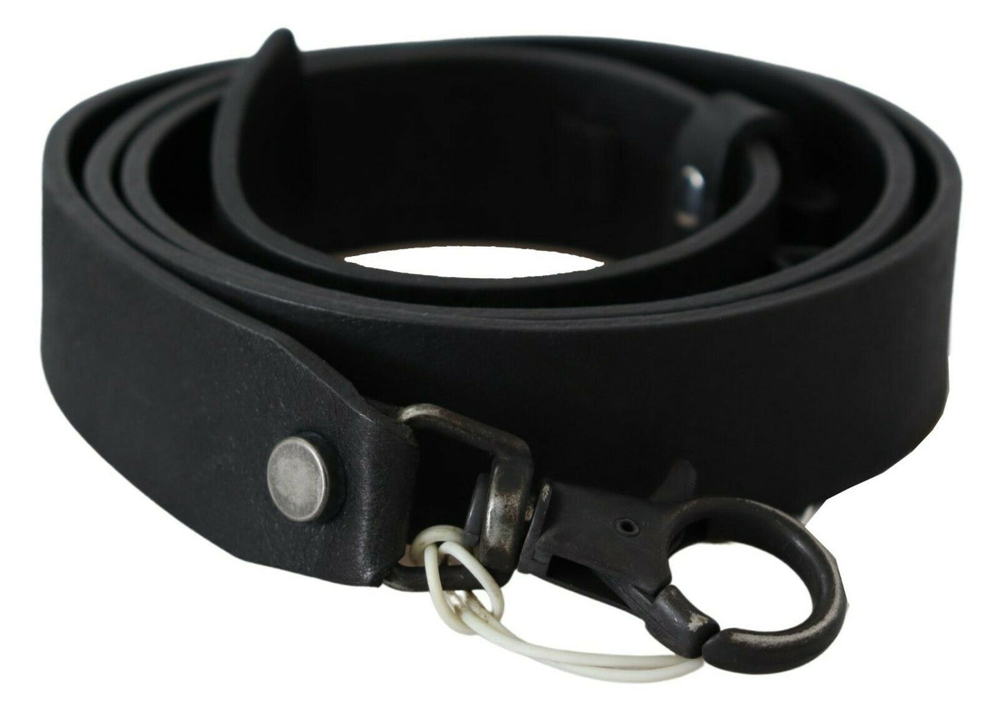 John Galliano Elegant Black Leather Waist Belt