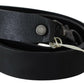 John Galliano Elegant Black Leather Waist Belt