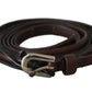 Ermanno Scervino Chic Dark Brown Leather Waist Belt