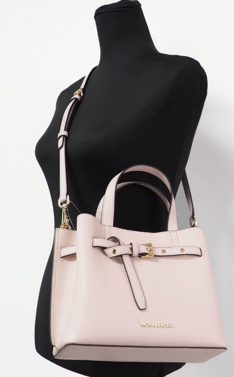 Michael Kors Emilia Small Leather Convertible Satchel Crossbody Handbag Purse Pink