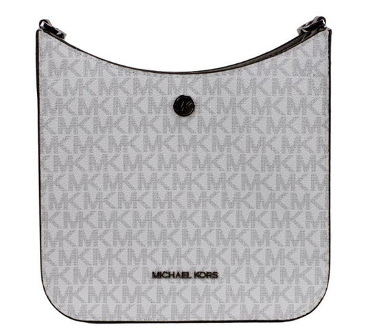 Michael Kors Briley Small Messenger Crossbody Handbag White Signature