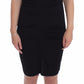 Roccobarocco Elegant Black Sheath Jersey Knee-Length Dress