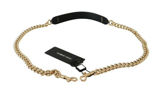 Dolce & Gabbana Elegant Black and Gold Shoulder Strap