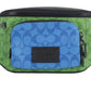 COACH Neon Green Multi Blocked Signature Canvas Track Waist Belt Bag