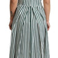 Dolce & Gabbana Chic Sleeveless A-Line Dress in White & Green