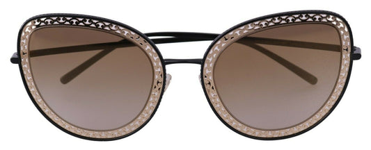 Dolce & Gabbana Chic Black Gold Gradient Sunglasses