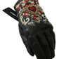 Dolce & Gabbana Elegant Embroidered Leather Gloves