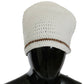 Ermanno Scervino Chic White Beanie with Metal Chain Detail