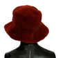 Dolce & Gabbana Elegant Red Bucket Cap with Logo Detailing