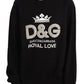 Dolce & Gabbana Elegant Black Crystal Logo Sweatshirt