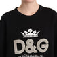 Dolce & Gabbana Elegant Black Crystal Logo Sweatshirt