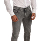 Dolce & Gabbana Elegant Slim Fit Gray Washed Jeans