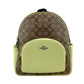 COACH (5671) Court Signature Leather Khaki/Pale Lime Medium Backpack Bookbag Bag