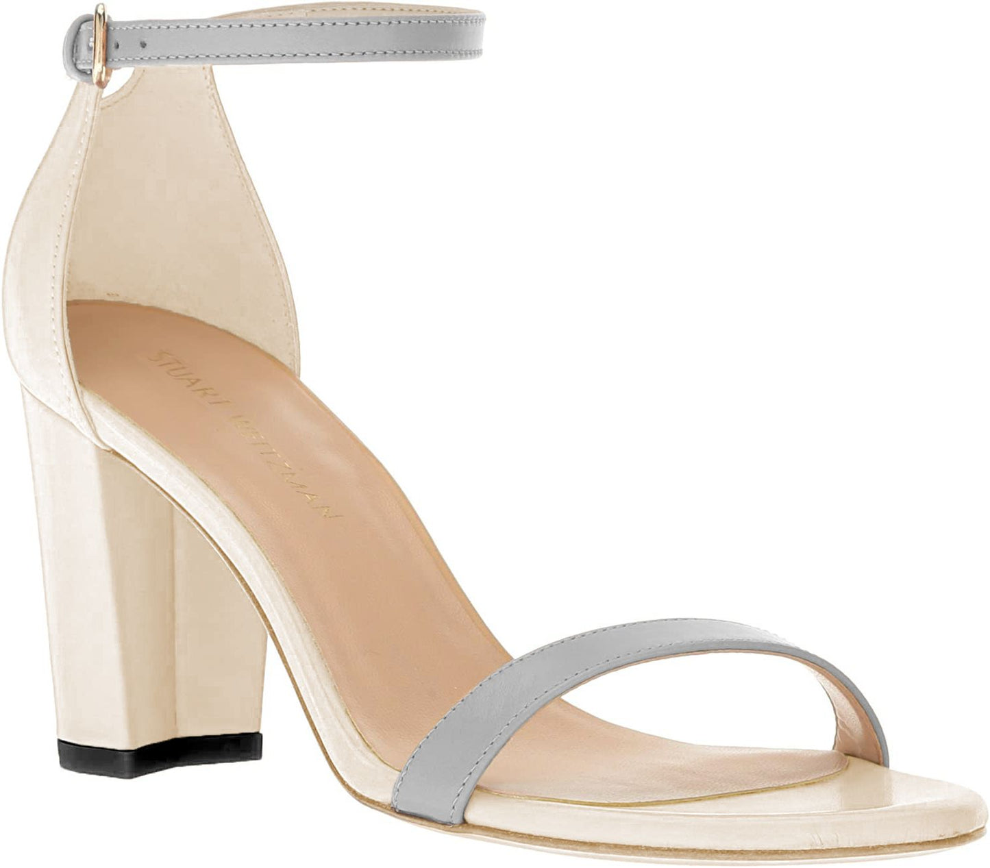 Stuart Weitzman White Calfskin Women Sandal