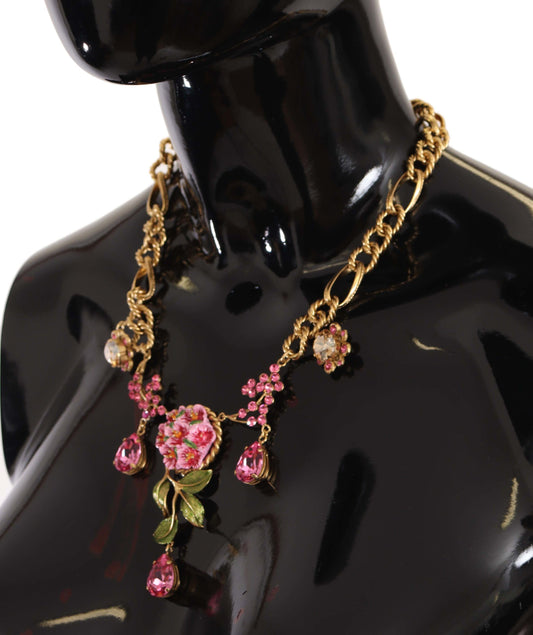 Dolce & Gabbana Elegant Floral Crystal Necklace