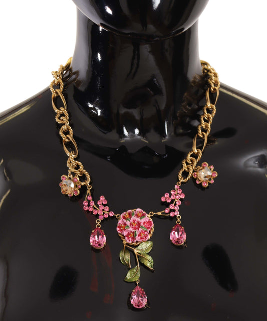 Dolce & Gabbana Elegant Floral Crystal Necklace