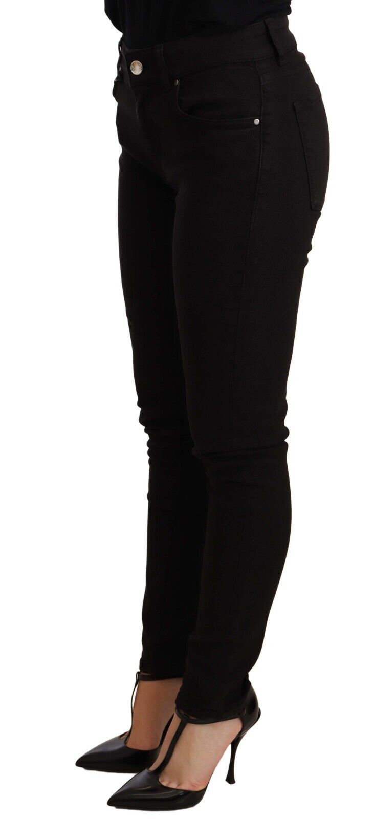 Dolce & Gabbana Sleek Mid-Waist Black Skinny Jeans