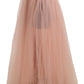 Dolce & Gabbana Elegant Pink Mesh Pleated Floor-Length Skirt