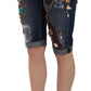 Dolce & Gabbana Elegant Knee-Length Embellished Denim Shorts