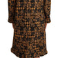 Dolce & Gabbana Multicolor Notch Lapel Long Cardigan Coat